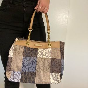Calvin Klein bag beige brown tan cream purse